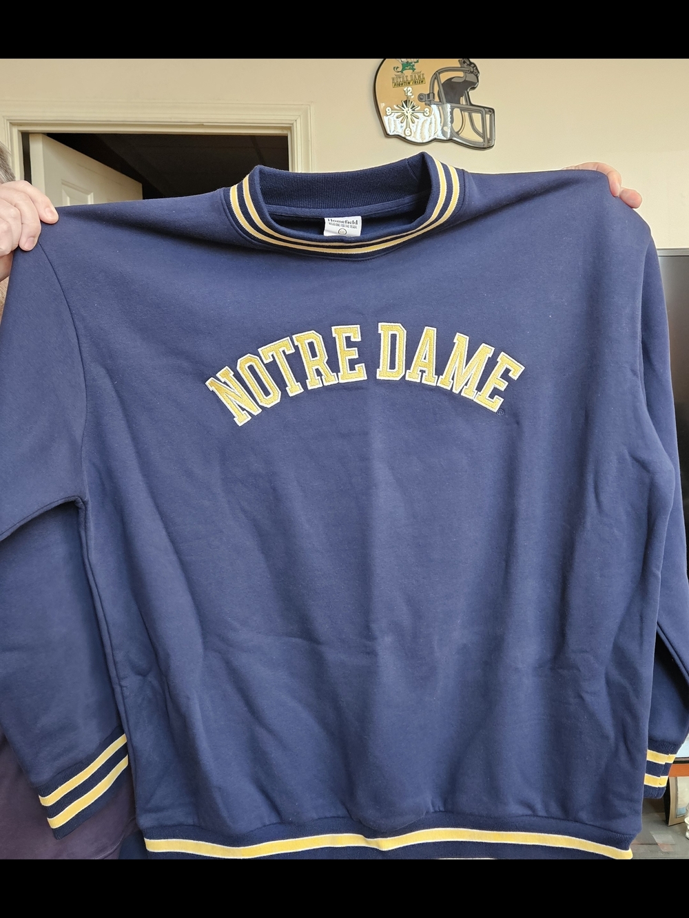 Notre Dame 1988 Victory Sweater Navy & Gold Sweatshirt
